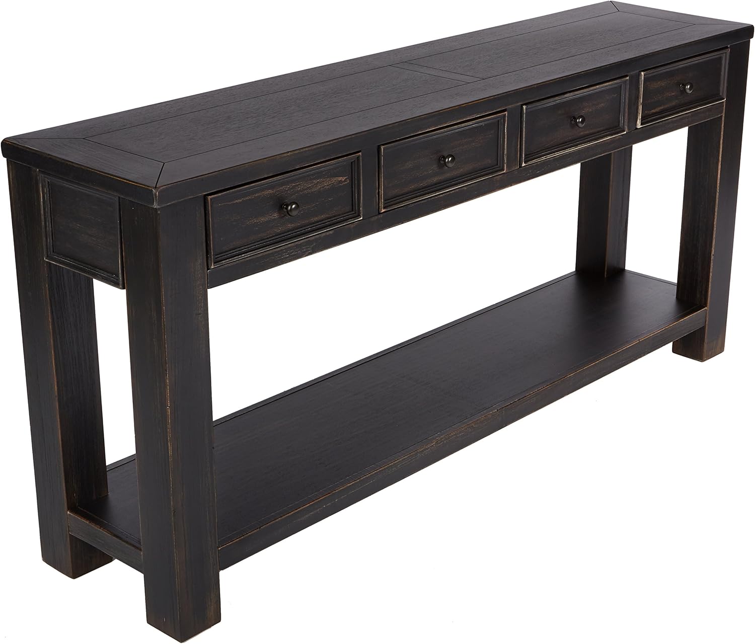 Signature Design by Ashley - Gavelston Console Table, Rubbed Black Finish & Gavelston End Table, Rubbed Black Finish