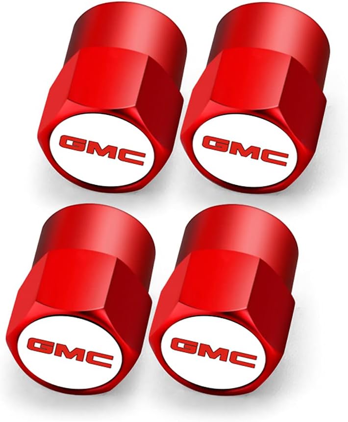 Hisport Hex 016 Red 4pcs Universal Car Tire Valve Stem Caps Air Cover Fit GMC Accessories
