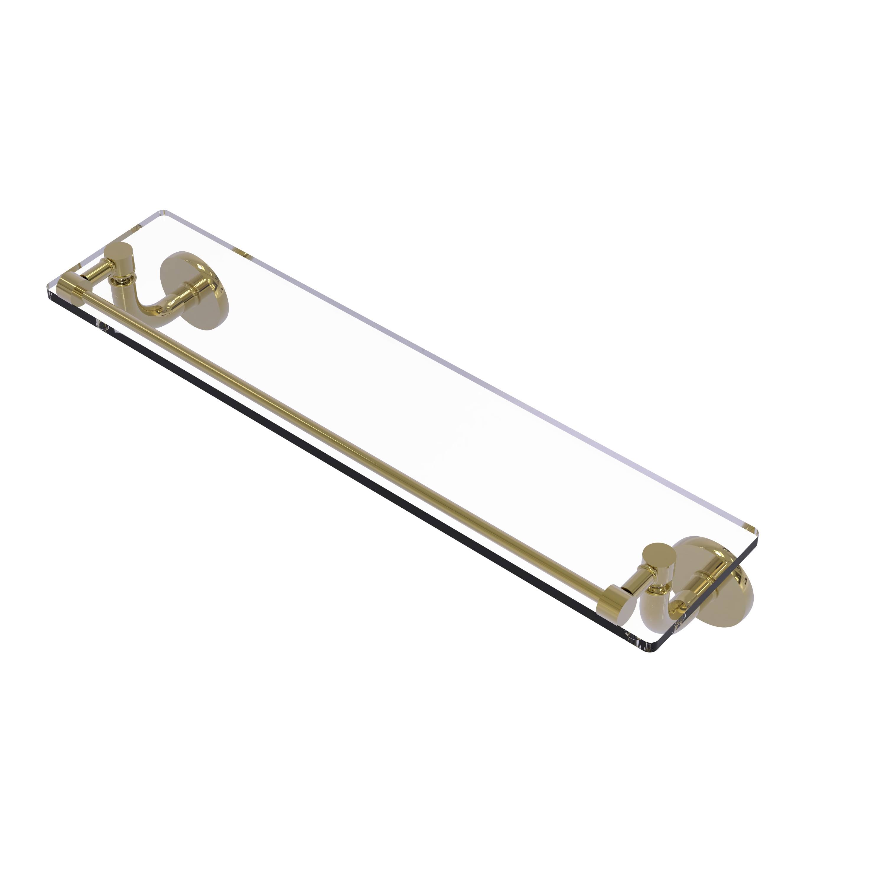Allied Brass Remi Collection Glass Vanity Shelf with Gallery Rail - Unlacquered Brass - 22 inch