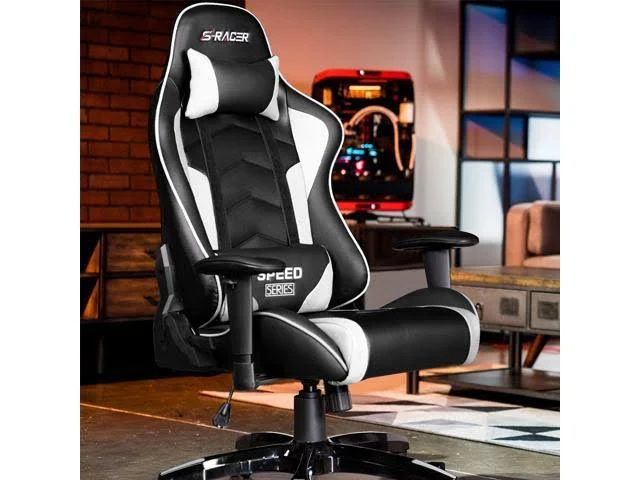 Homall Gaming Chair Thickened High-Back and Bucket Seat Carbon PU