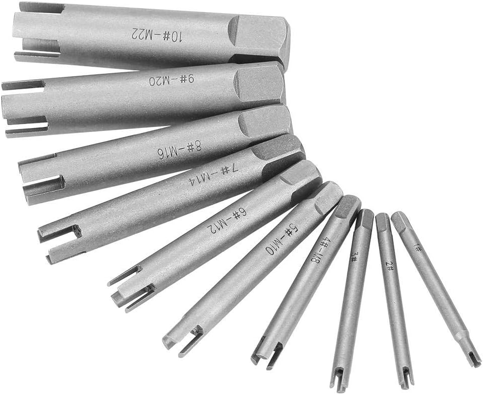 Tap Extractor - Steel Broken Head Taps Remover Stripped Screw Tap Extractor Set(10件套)