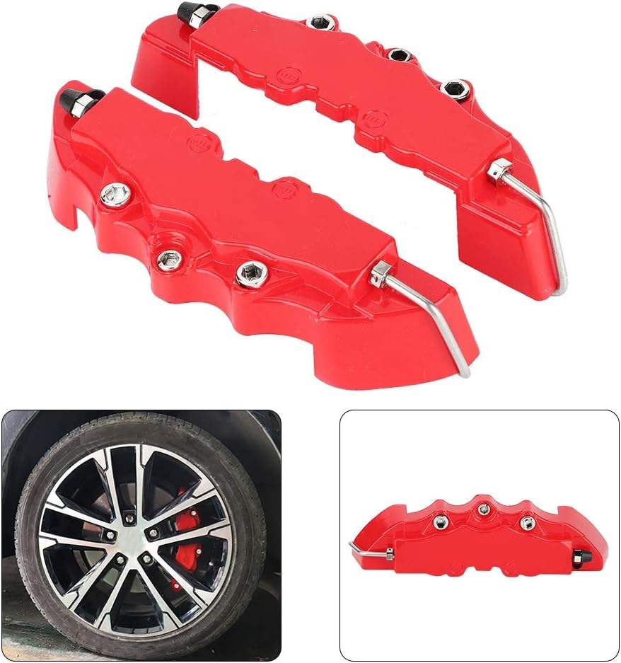 Acouto Disc Brake Caliper Covers 2pcs Universal ABS Brake Caliper Car Front Rear Auto Brake Caliper Kit