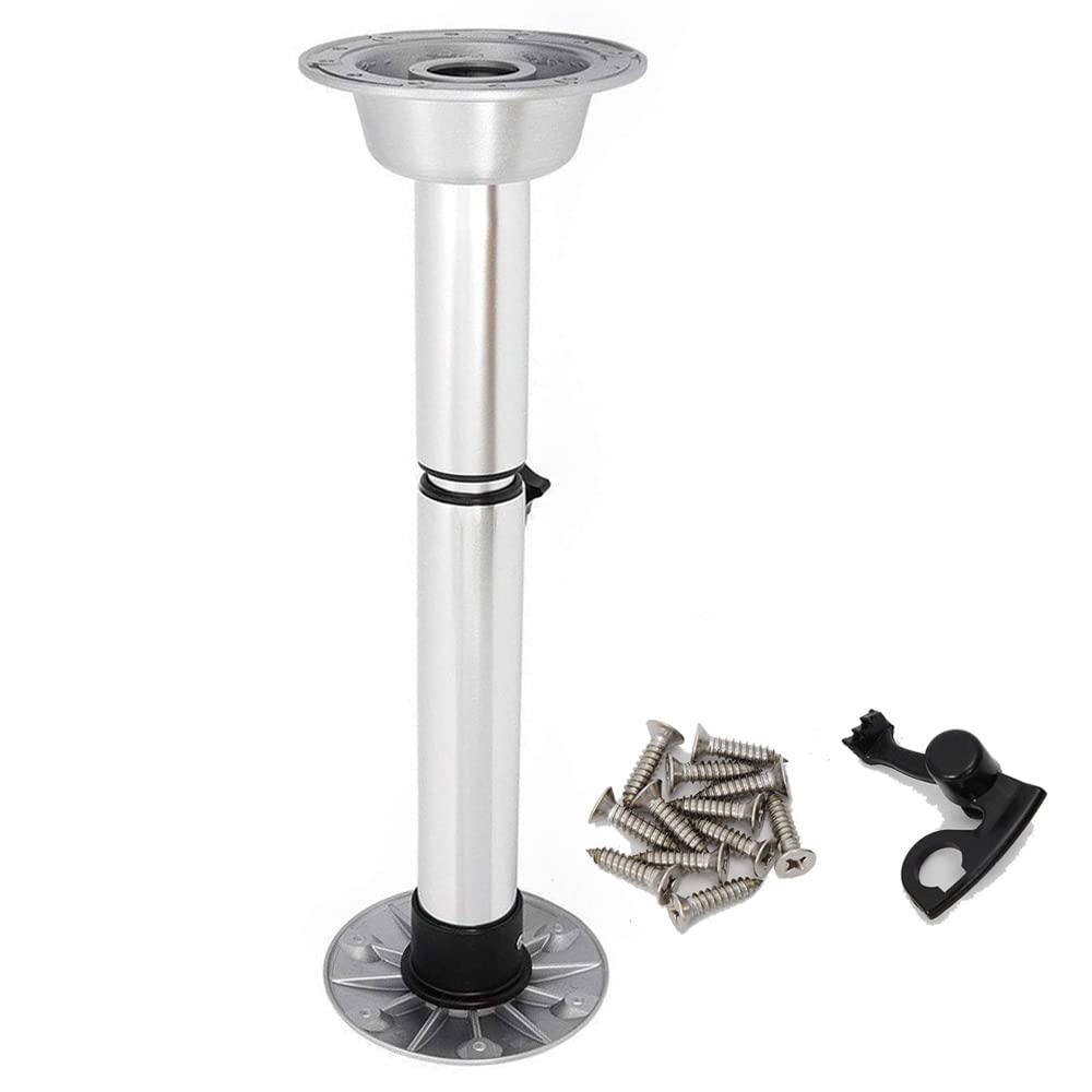 Silver Table Pedestal Adjustable Table Surface Mount Stand Base for RV Boat Caravan Motorhome USA