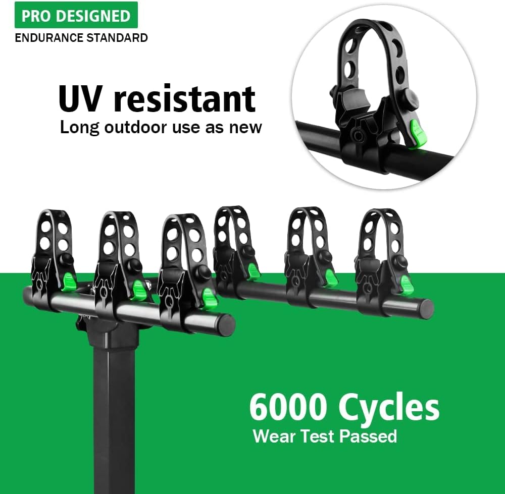 AUREOLE Bike Rack for Car,3 Bike Hitch Racks with 2-Inch Receiver,Bicycle Carrier Racks Hitch Mount Double Foldable Rack for Cars, Trucks, SUV's and Minivans-3 Bike