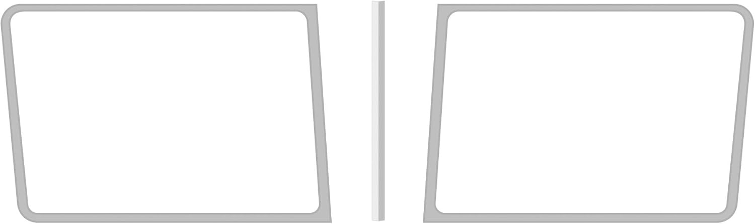 RoadWorks Stainless Steel 3 Piece Windshield Trim for Peterbilt Legacy Cab with 2 Piece Windshield 1988-2020
