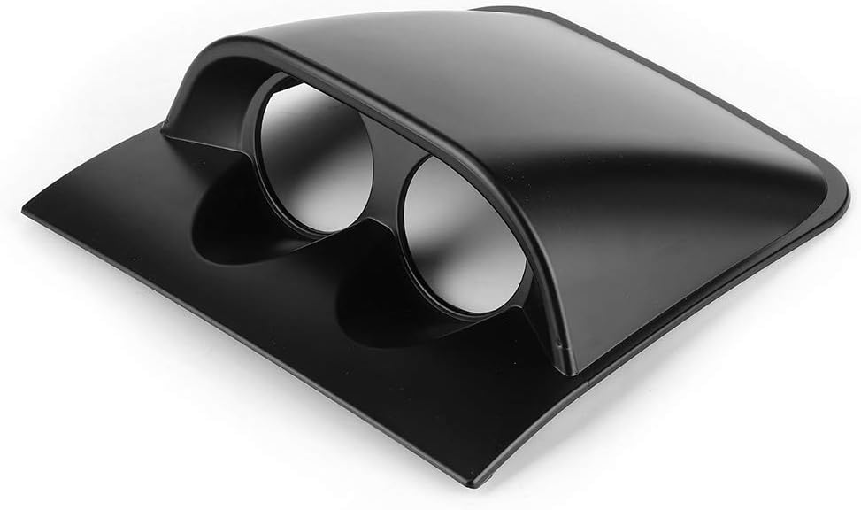 52mm / 2in Universal Dual Hole Dashboard Gauge Holder, ABS Dashboard Gauge Pod Car Meter Mount Holder Bracket (Black)