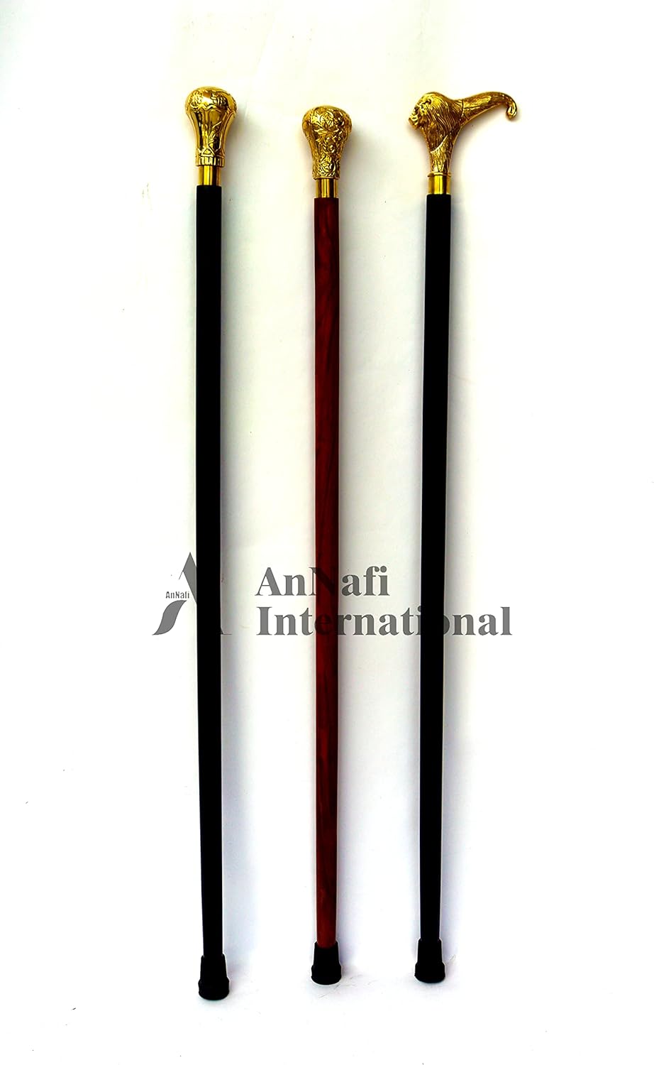 AnNafi Nautical Walking Cane Beautiful Walking Wooden Stick| Antique Walking Stick for Gentlemen| Gold Bulb Top| Pack of 2