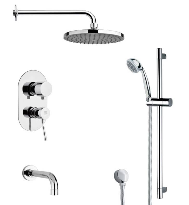 Nameeks TSR9150 Remer Shower Tub and Shower Trim Package with Single - Chrome