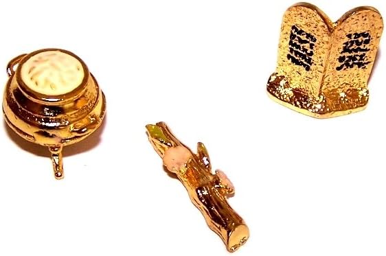 Holy Land Market Ark of The Covenant - Contents - Aaron Rod/Manna Vessel & Tablets (2 Inches) Pack of 2