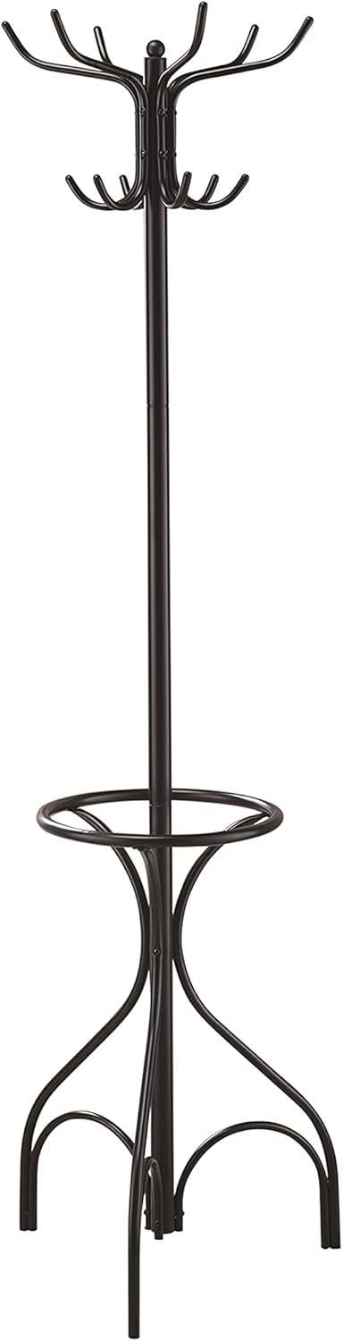 Coat Rack with Umbrella Holder Black