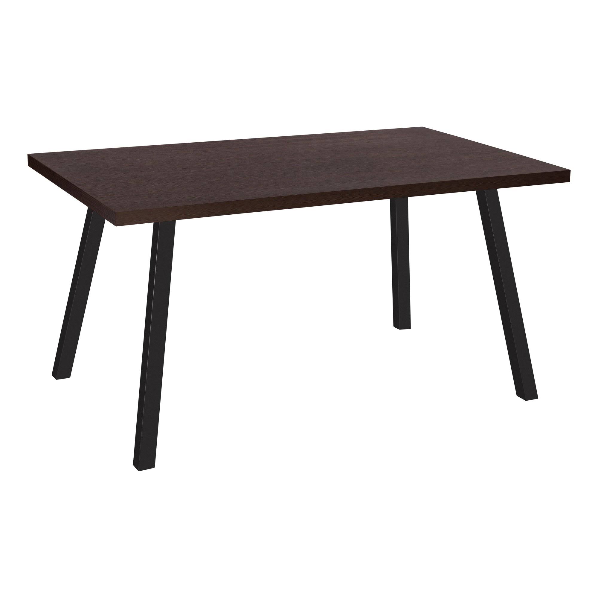 Monarch Specialties I 1138 36 x 60 in. Dining Table Cappuccino u0026 Black Metal