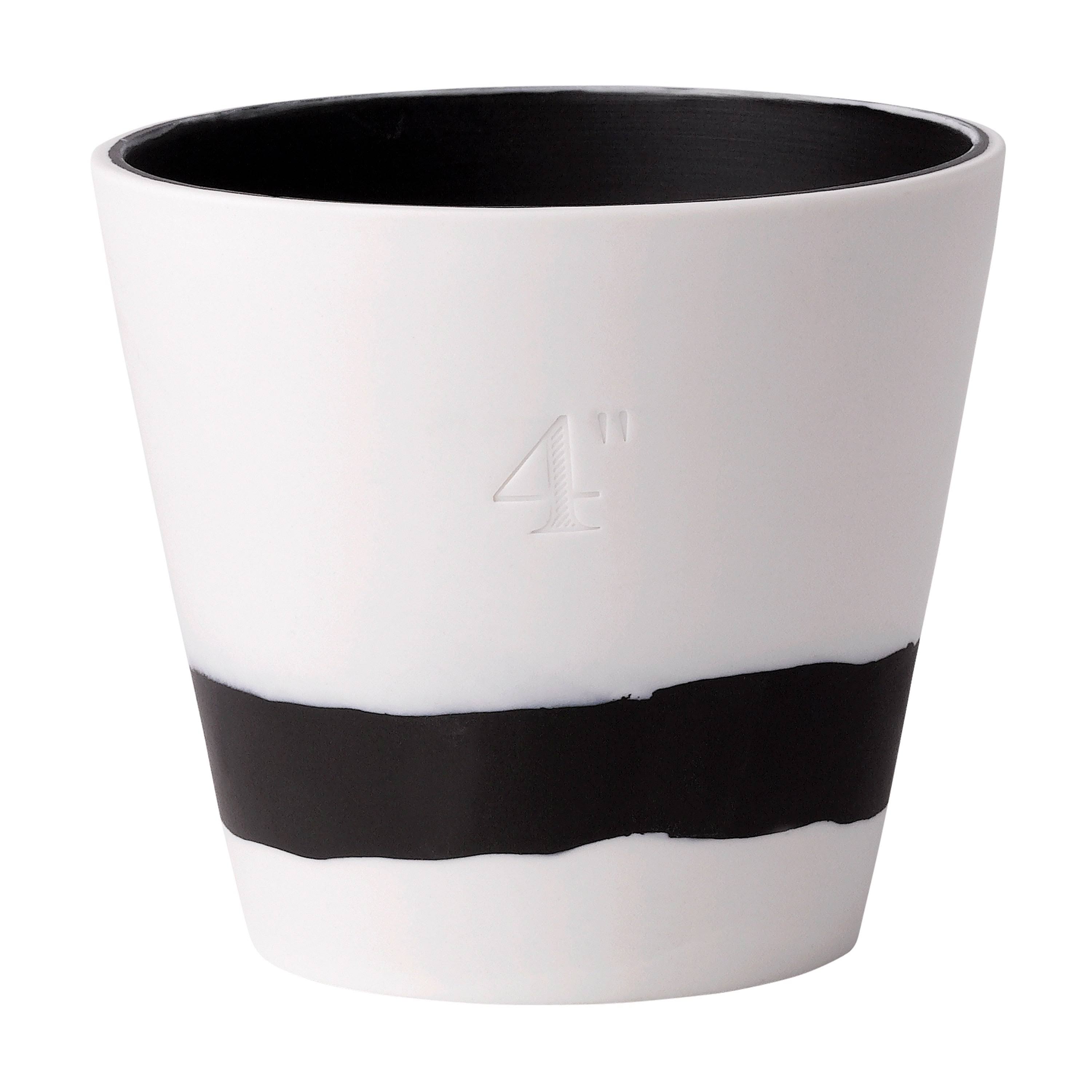 Wedgwood Burlington 6x22 Pot, Black u0026 White