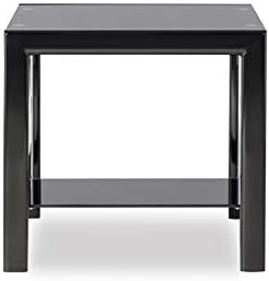 Powell Dart Glass and Metal End Table in Black