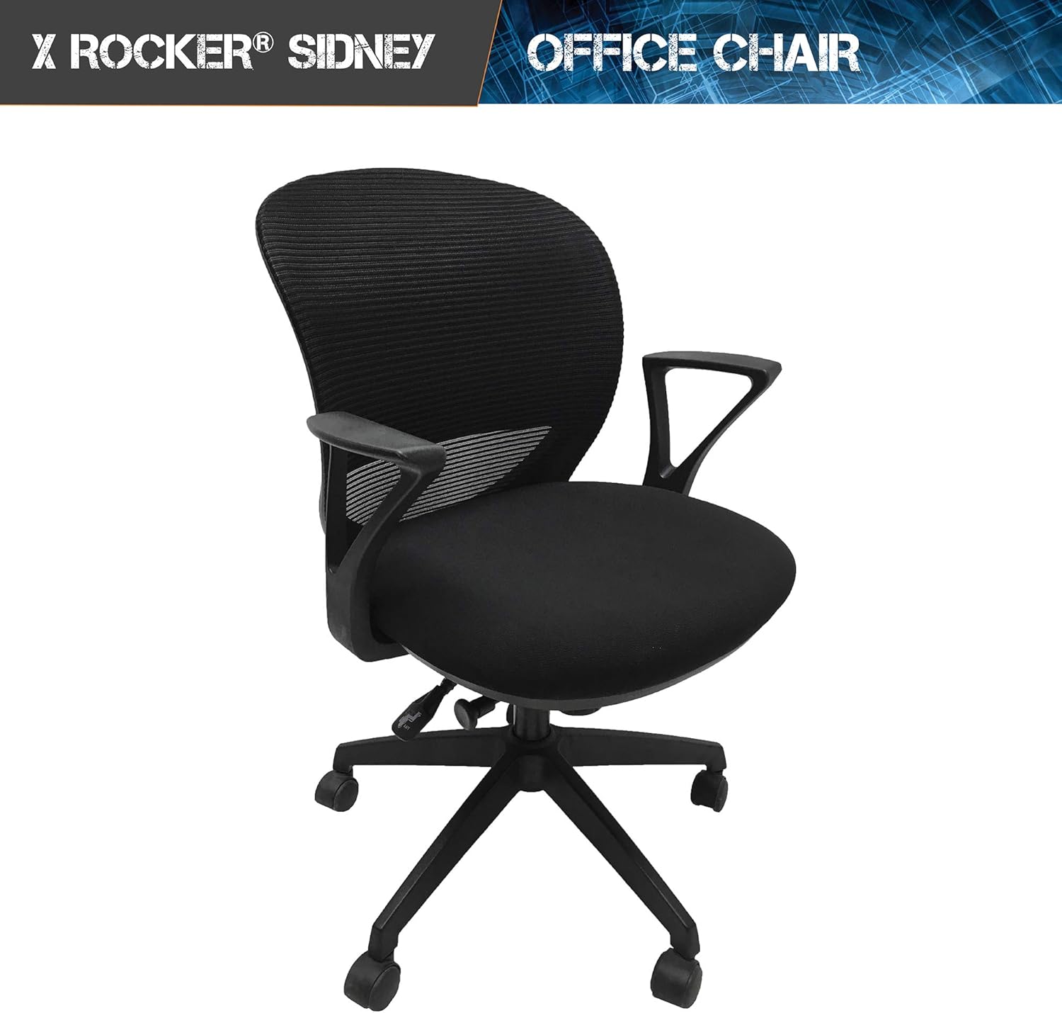 X Rocker Sidney Mid-Back Ergonomic Mesh Office Gaming Chair, Black