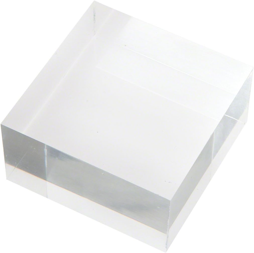 Plymor Clear Polished Acrylic Square Display Block, 1.5