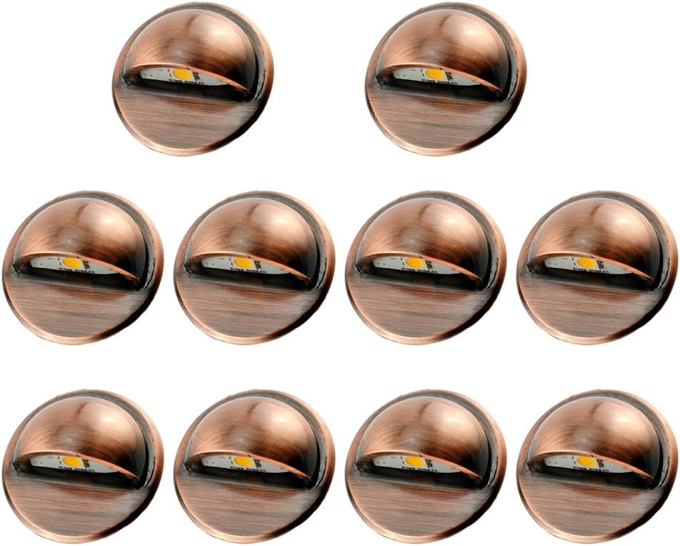 FVTLED Pack of 10 Warm White Low Voltage LED Deck Lights kit &Phi;1.38