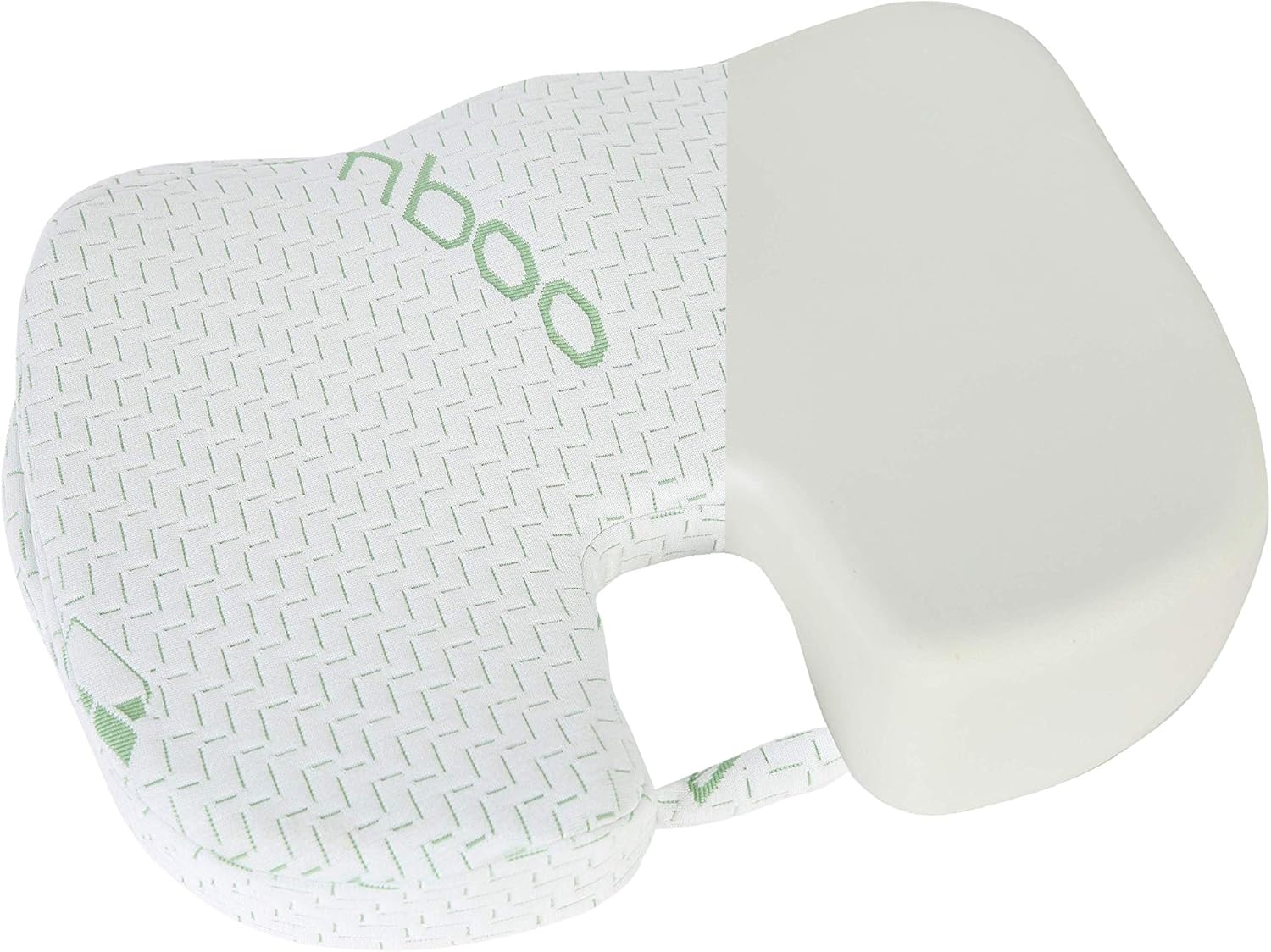 Bamboo Seat Cushion Pillow for Office Chair - Memory Foam Pad for Tailbone, Sciatica, Lower Back Pain Relief, Ergonomic and Non-Slip, Machine Washable Cover (Pack of 1)