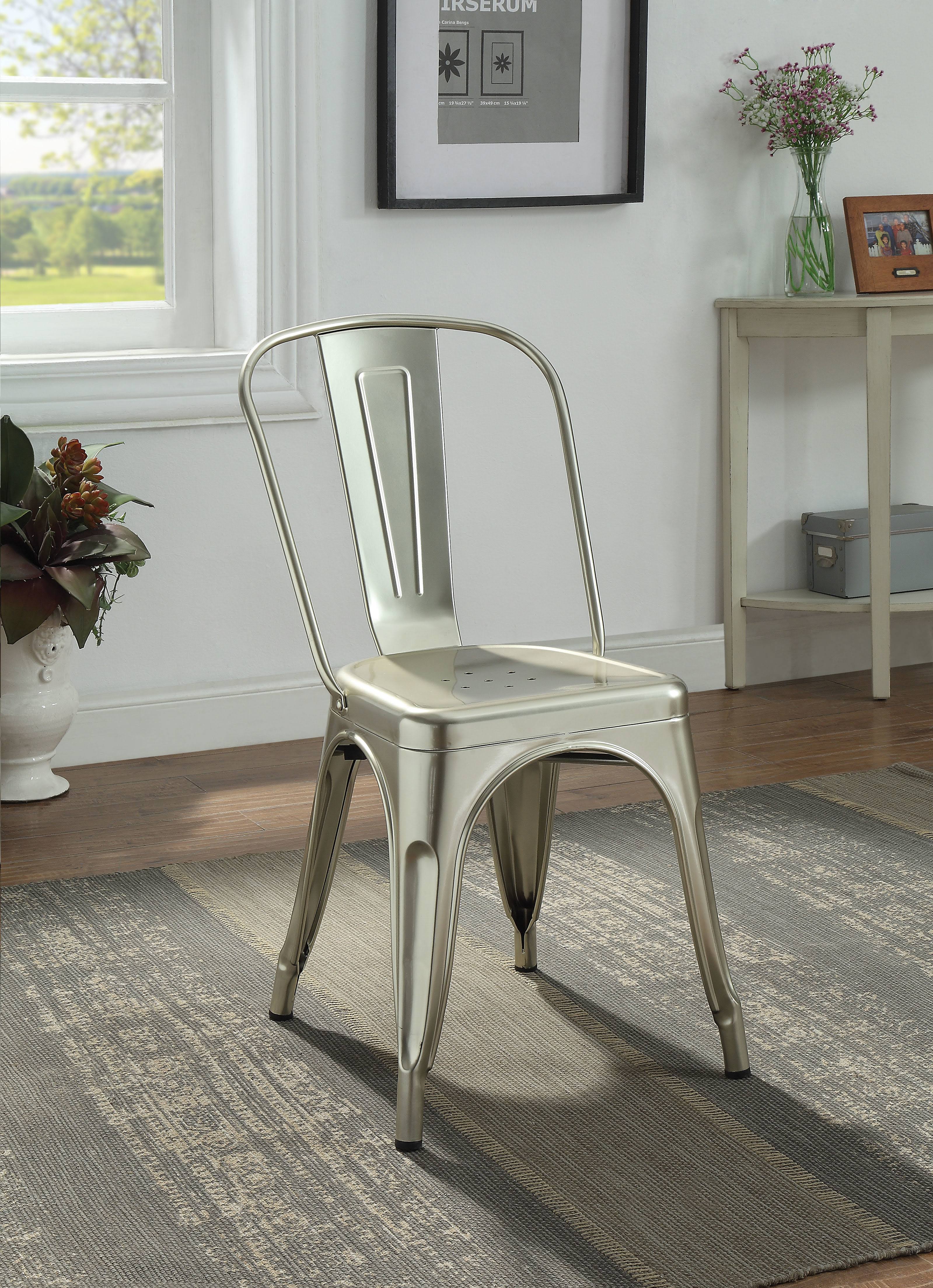 Acme Jakia Side Chair Glossy Champagne - Set of 2