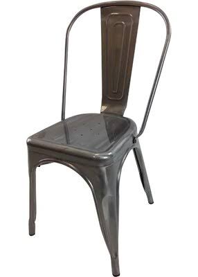 Alta Mesa Metal Slat Back Stacking Side Chair (Set of 4) Trent Austin Design Color: Natural