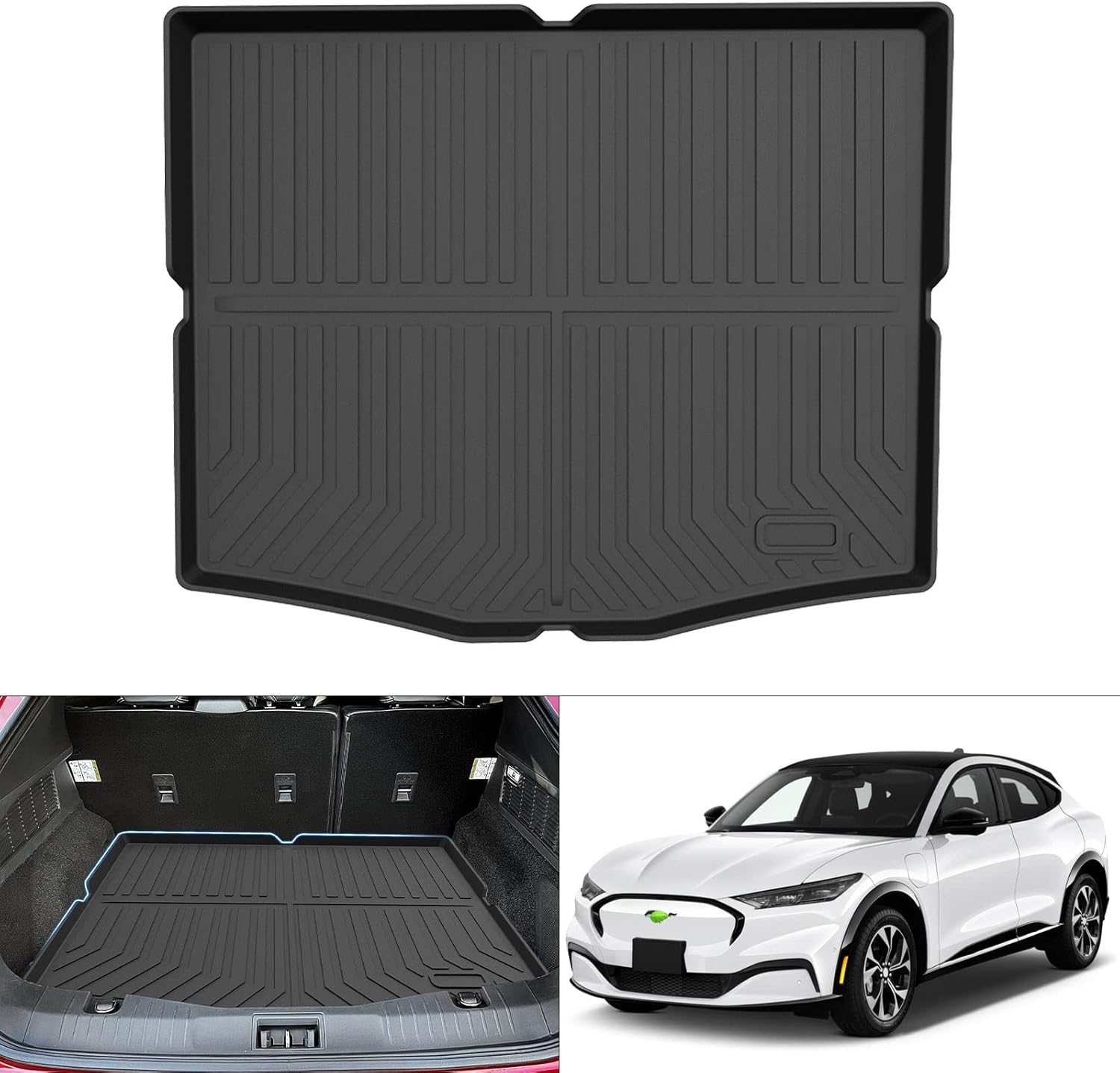 Cartist Compatible with Cargo Liner Mustang Mach-E 2021 2022 All Weather Trunk Mat Custom Fit Carpet Protection TPE Odorless