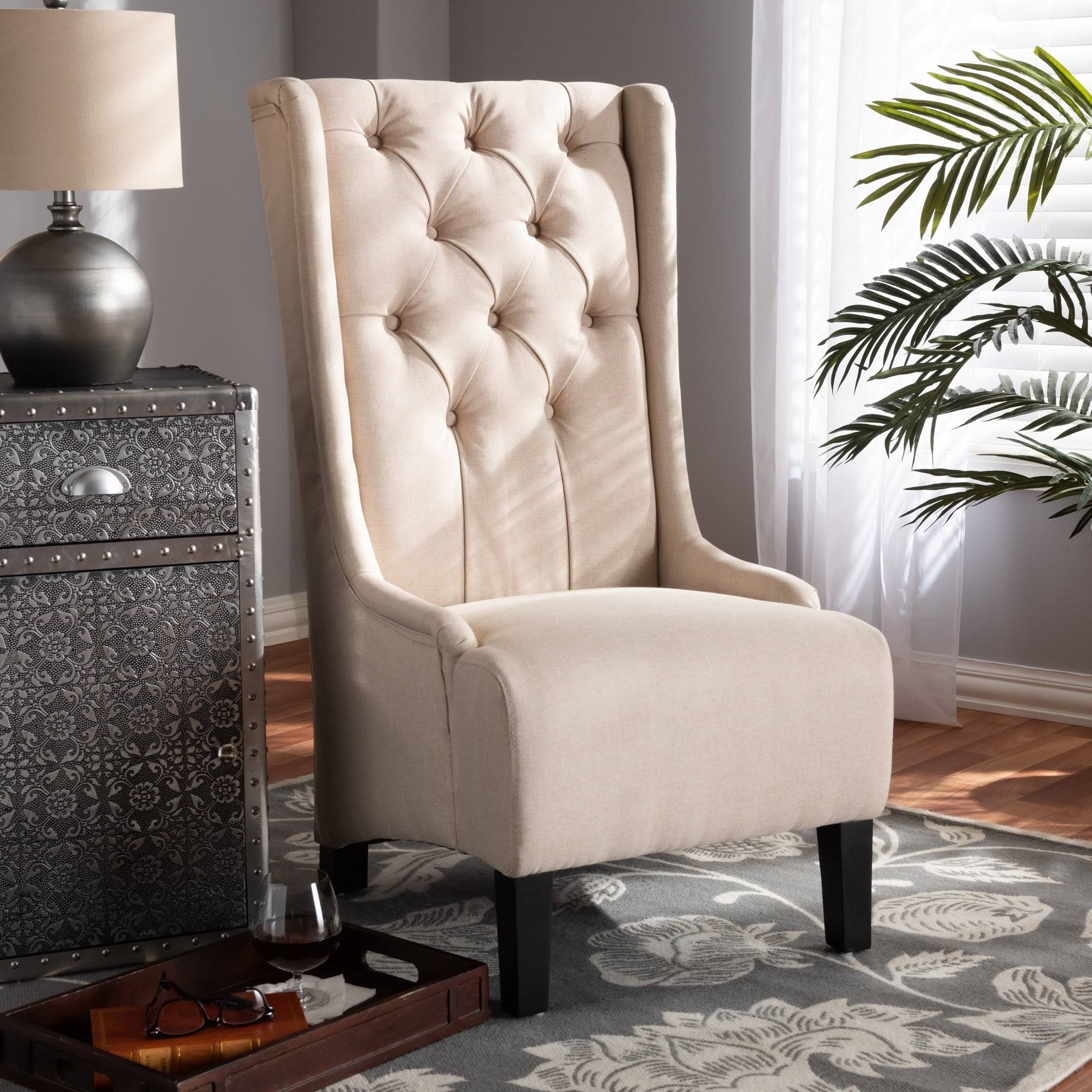 Baxton Studio Transitional Fabric Accent Chair - Grey