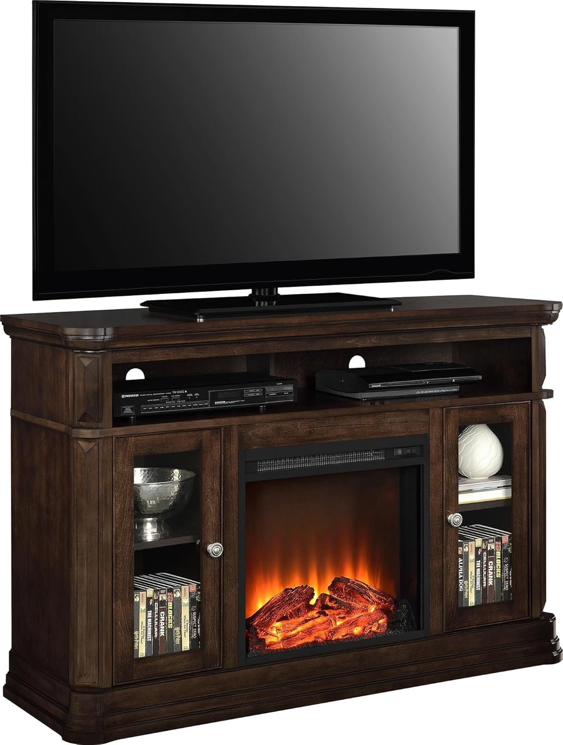 Ameriwood Home Brooklyn Electric Fireplace TV Console for TVs up to 50
