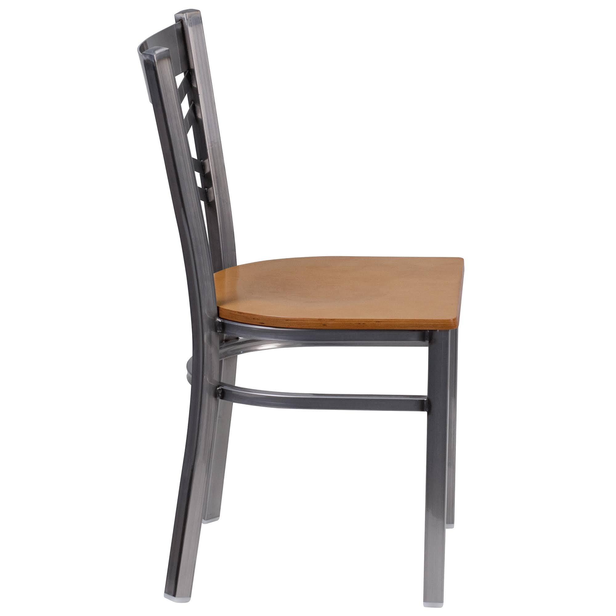 32.25x22 Clear and Natural Brown x Back Restaurant Chair - 33719406
