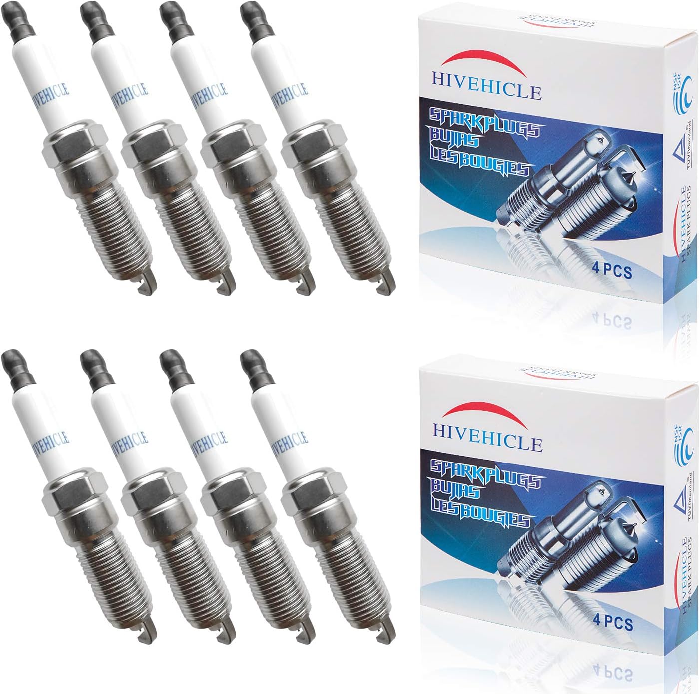 HiVehicle Iridium Spark Plug 41-114 12622441 Automobile spark plugs for GM,Chevrolet,for Cadillac,Pack of 8