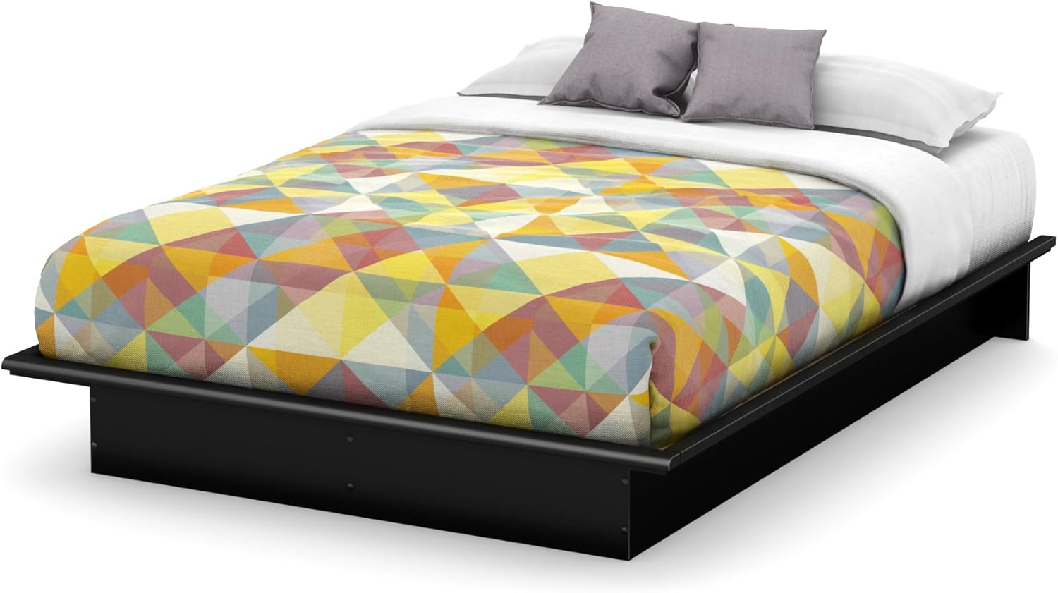 South Shore Platform Bed in Black (Full - 77.25 in. L x 58 in. W x 9.75 in. H)