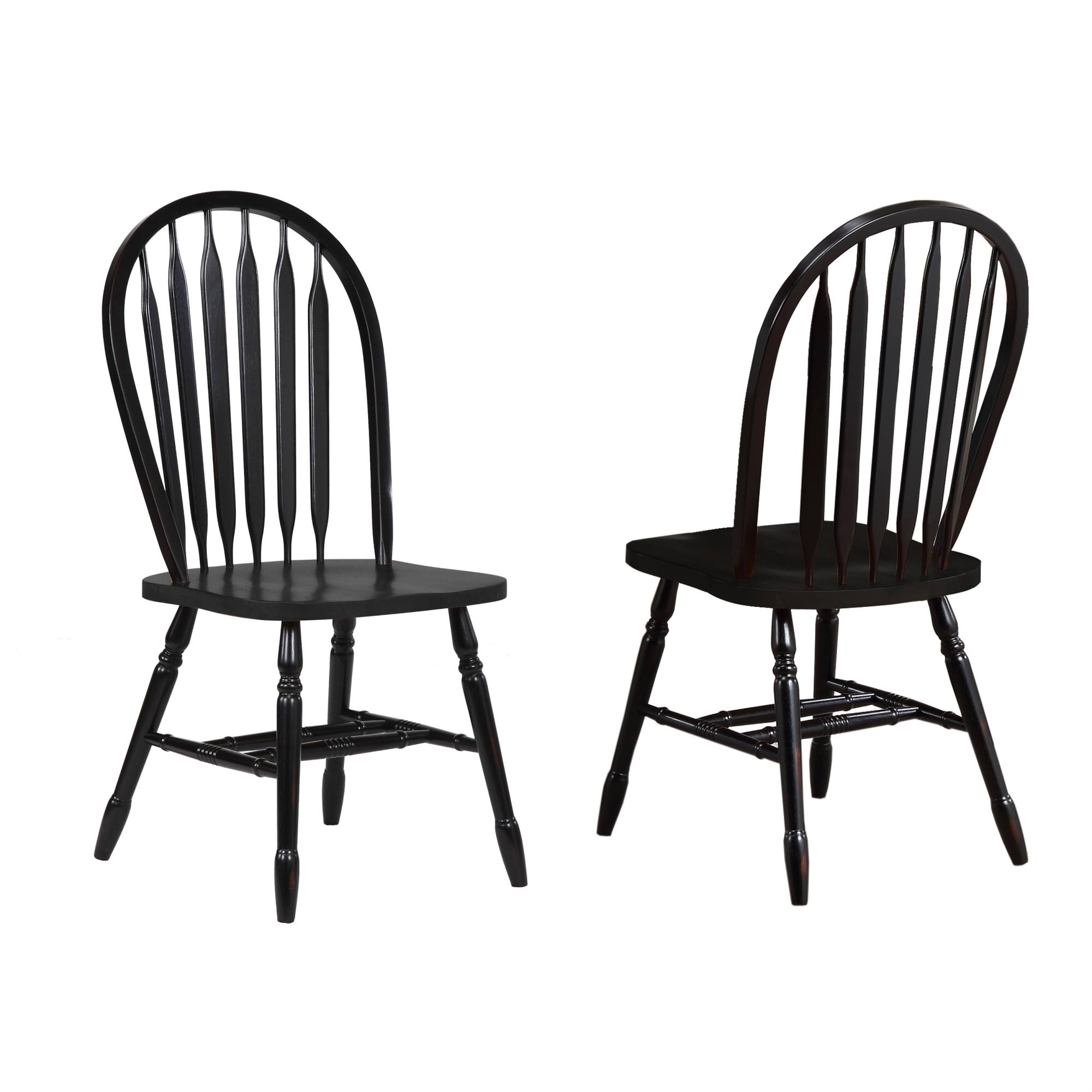 Sunset Trading Arrowback Dining Chair in Antique Black - Set of 2 - DLU-820-AB-RTA-2