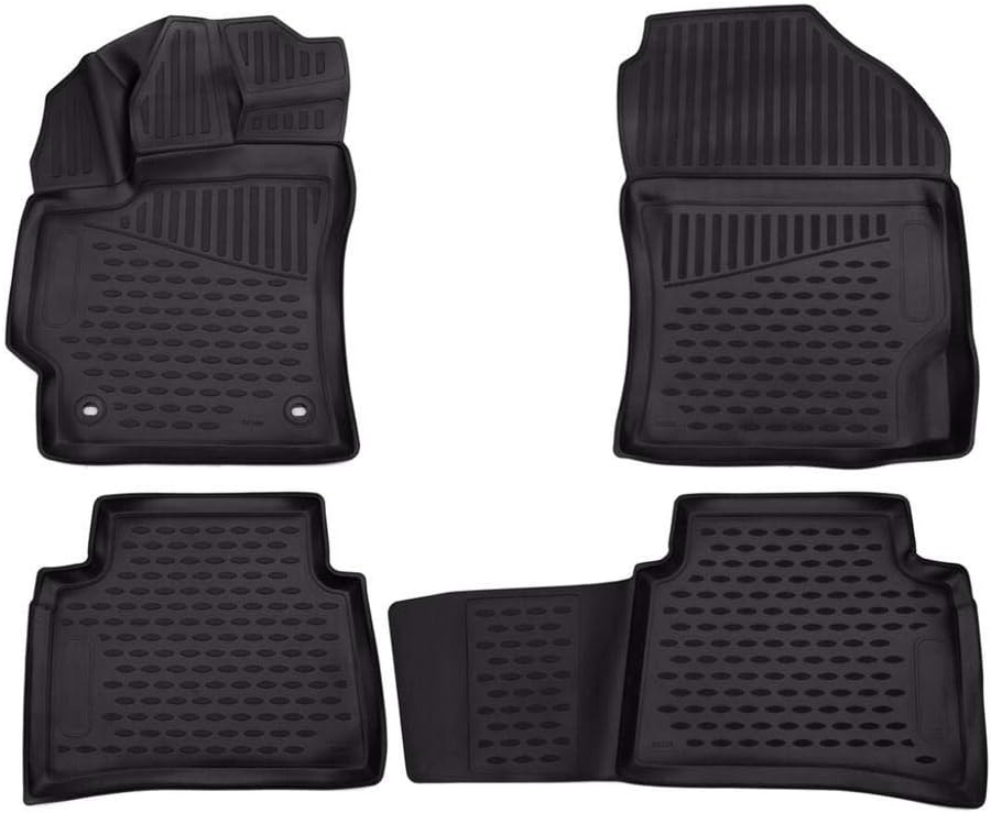 Fits 2020-2022 Toyota Corolla Sedan Floor Mats Front & 2nd Row Seat Liner Set 3D Custom Fit All-Weather Full Set Liners (Black)