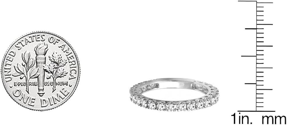 0.85 Carat (ctw) 14K Gold Round White Diamond Eternity Stackable Anniversary Wedding Band