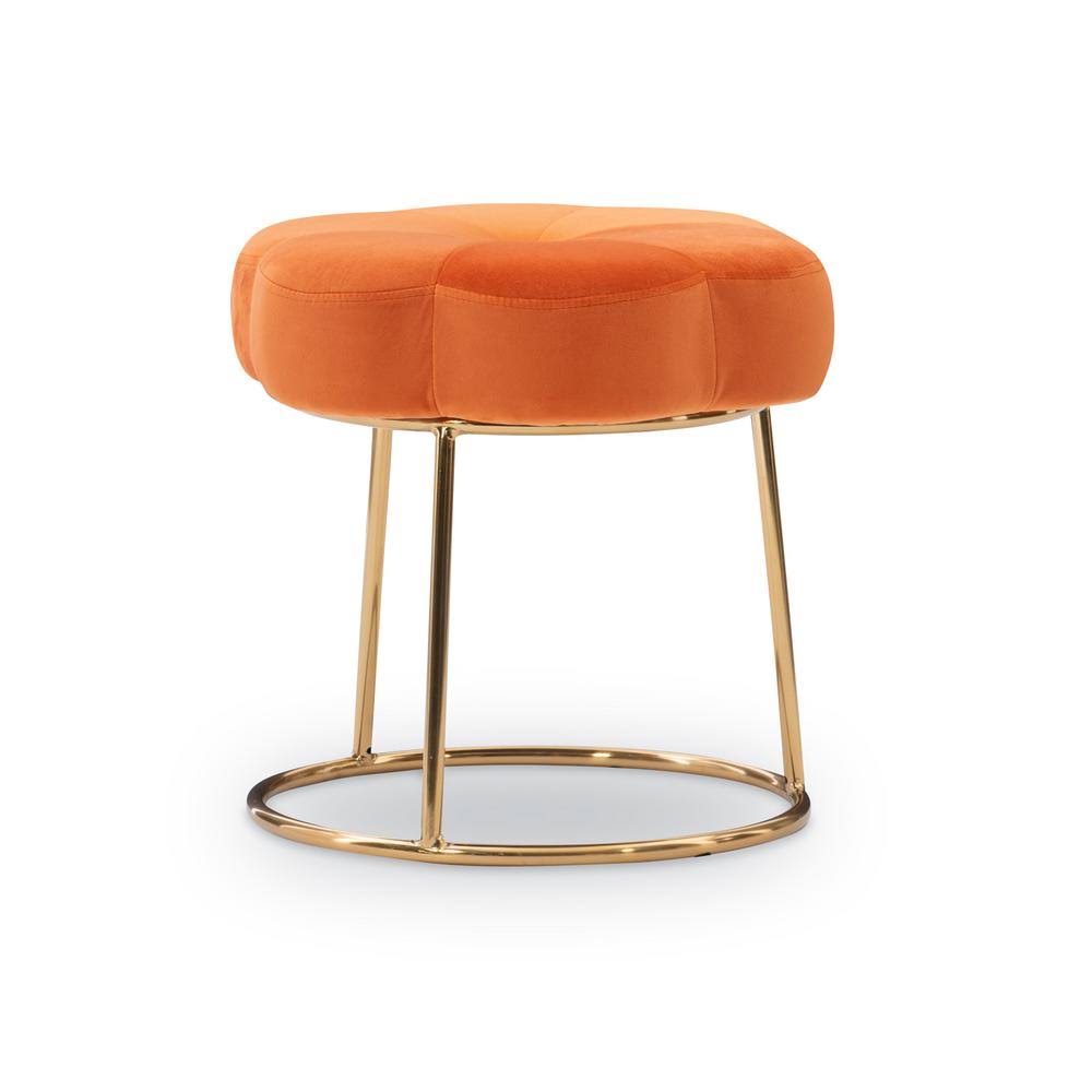 Linon Home Decor Linon Vanessa Orange Accent Vanity Stool