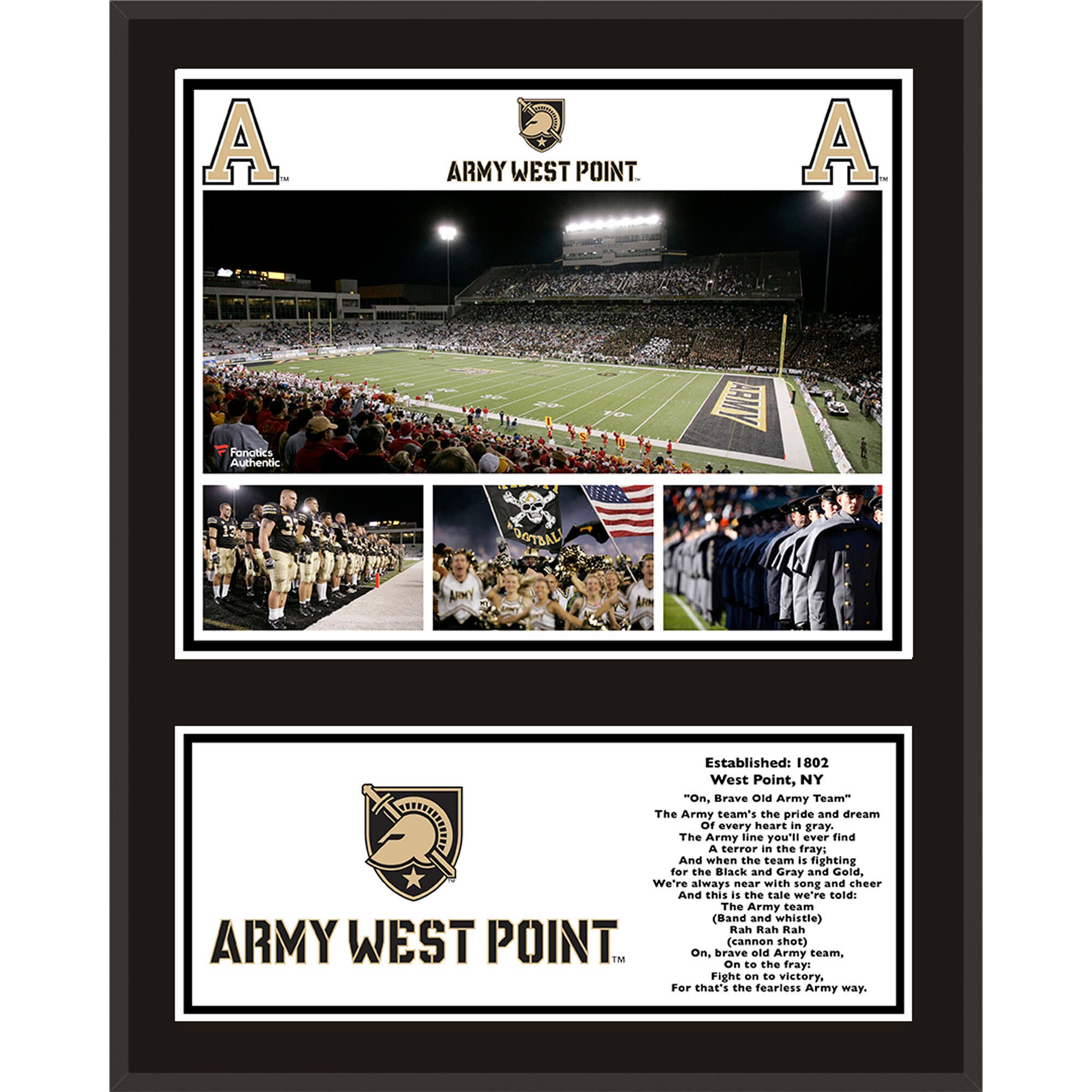 Fanatics Authentic Army Black Knights 12x22 x 15x22 Sublimated Team Plaque