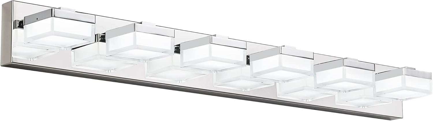 SOLFART Matt Black Dimmable Bathroom 4 Lights Led Vanity Lights Contemporary White Light 24.8 Inch