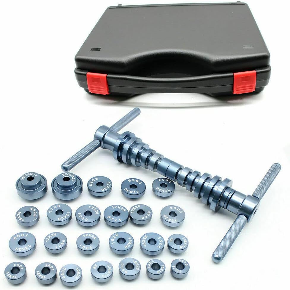 GMSLuu Bicycle Bearing Press Set, 25Pcs Bike Bottom Bracket Tool, Hub Bike BB Axis Bearing Installation Kit, Drift Bike Tool Set, Tail Frame Turning Point Bearing Hub Assembly Kit