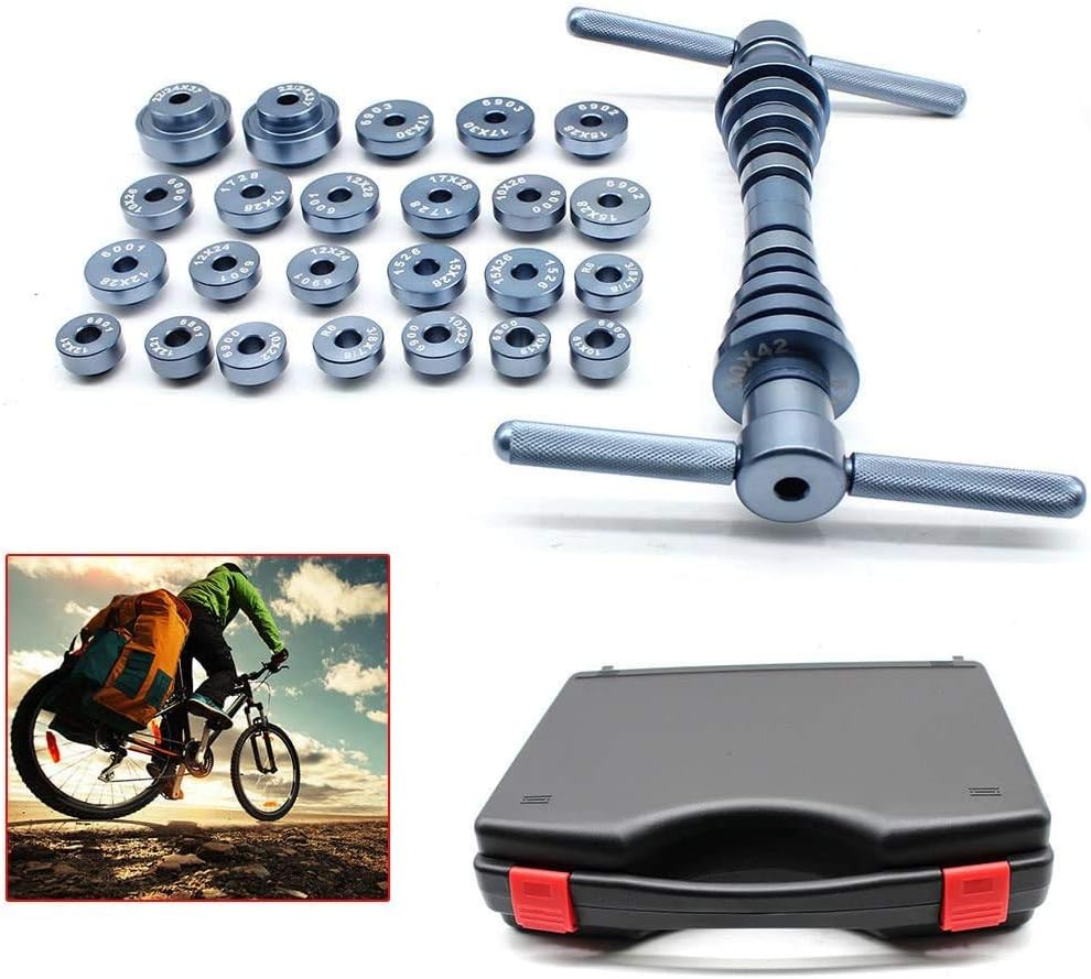SHZICMY 25 PCS Bicycle Bottom Bracket Bike Hub&BB Axis Pivot Point Bearing Installation Tool Set for Bicycle Workshop (USA Stock)