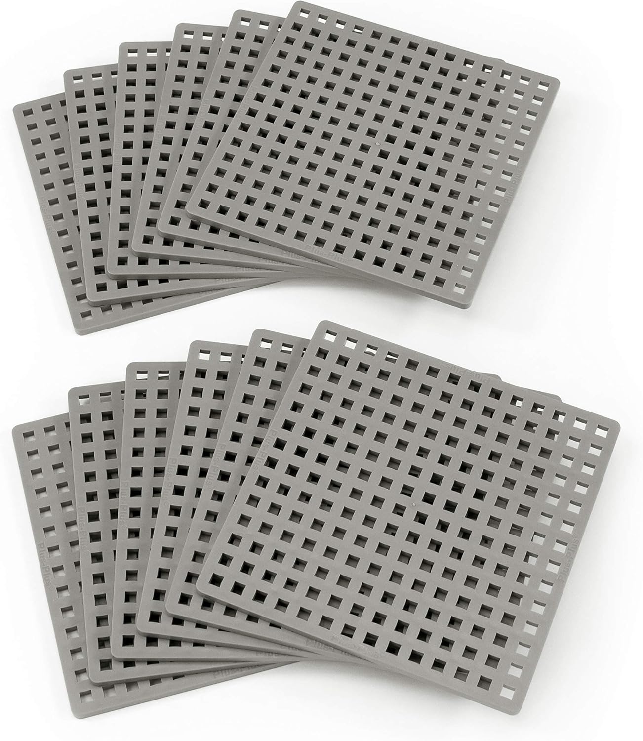 PLUS PLUS – Blue Baseplate, 12 Pack – Base Accessory for Building and displaying Creations, 4.5 X 4.5 inches, Construction Building STEM | STEAM Toy for Kids Pack of 2