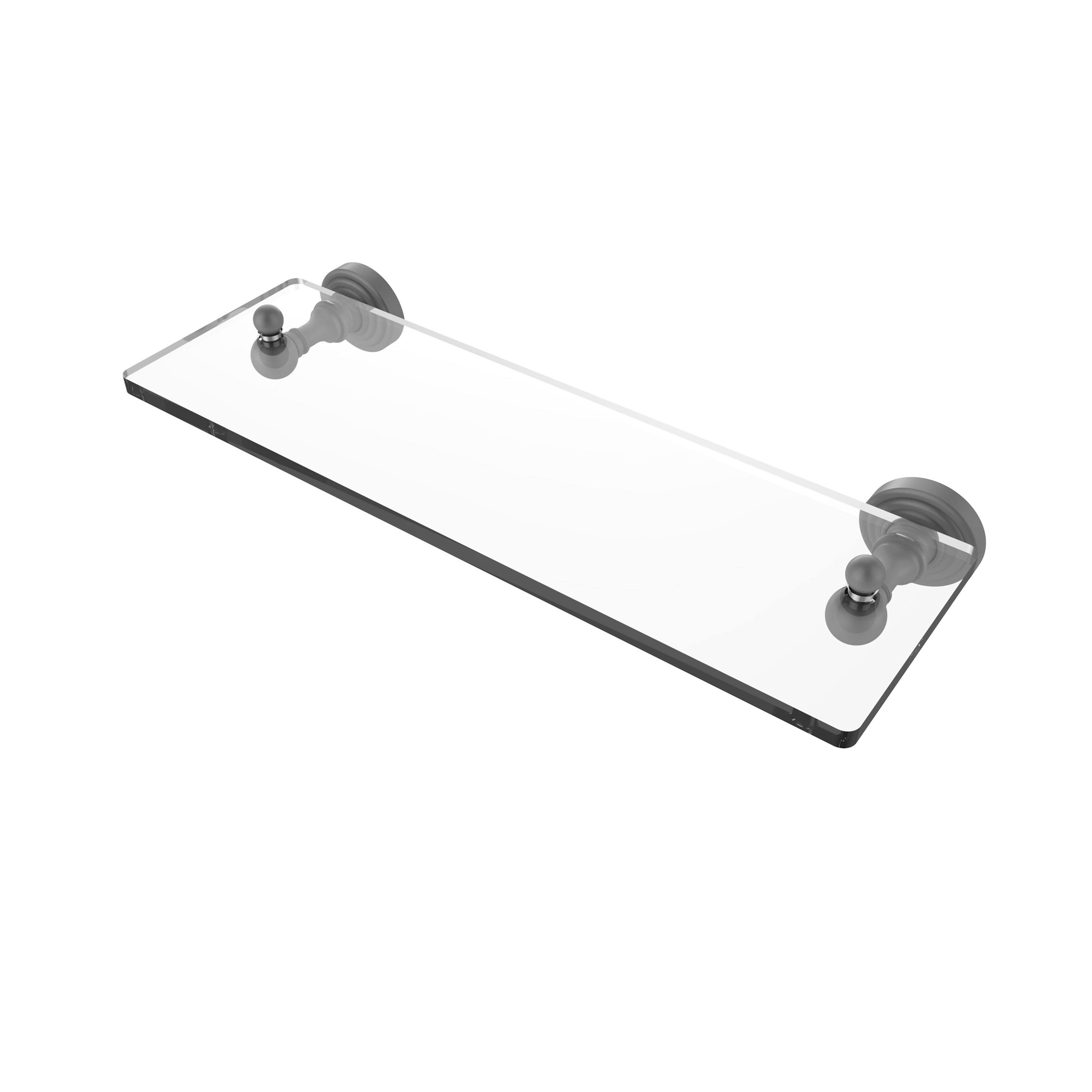 Allied Brass Waverly Place Collection 22 inch Glass Vanity Shelf Beveled Edges Satin Chrome