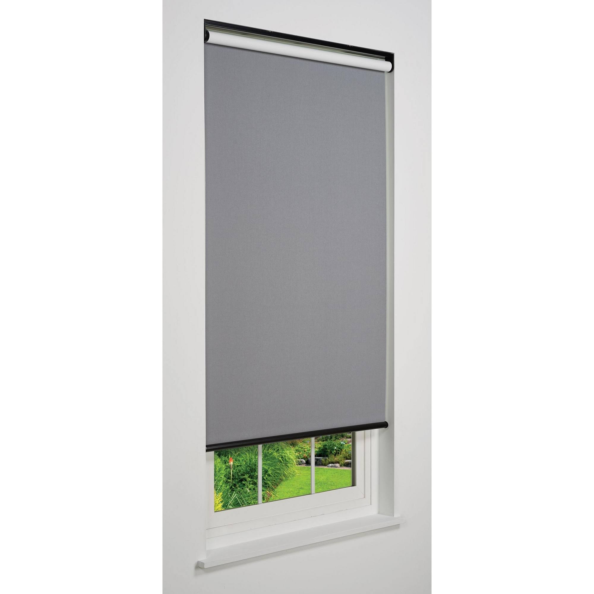 Linen Avenue Cordless Blackout Roller Shade, Light Grey 68 W x 66 H