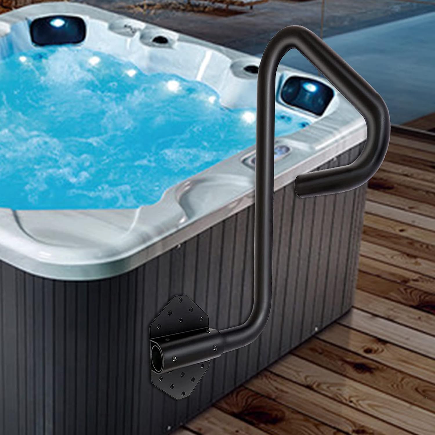 Karpevta Hot Tub Handrail 26 Inch Spa Handrail Capacity 600 LBS Hot Tub Handle with Spone Rubber Grip Provide Safety