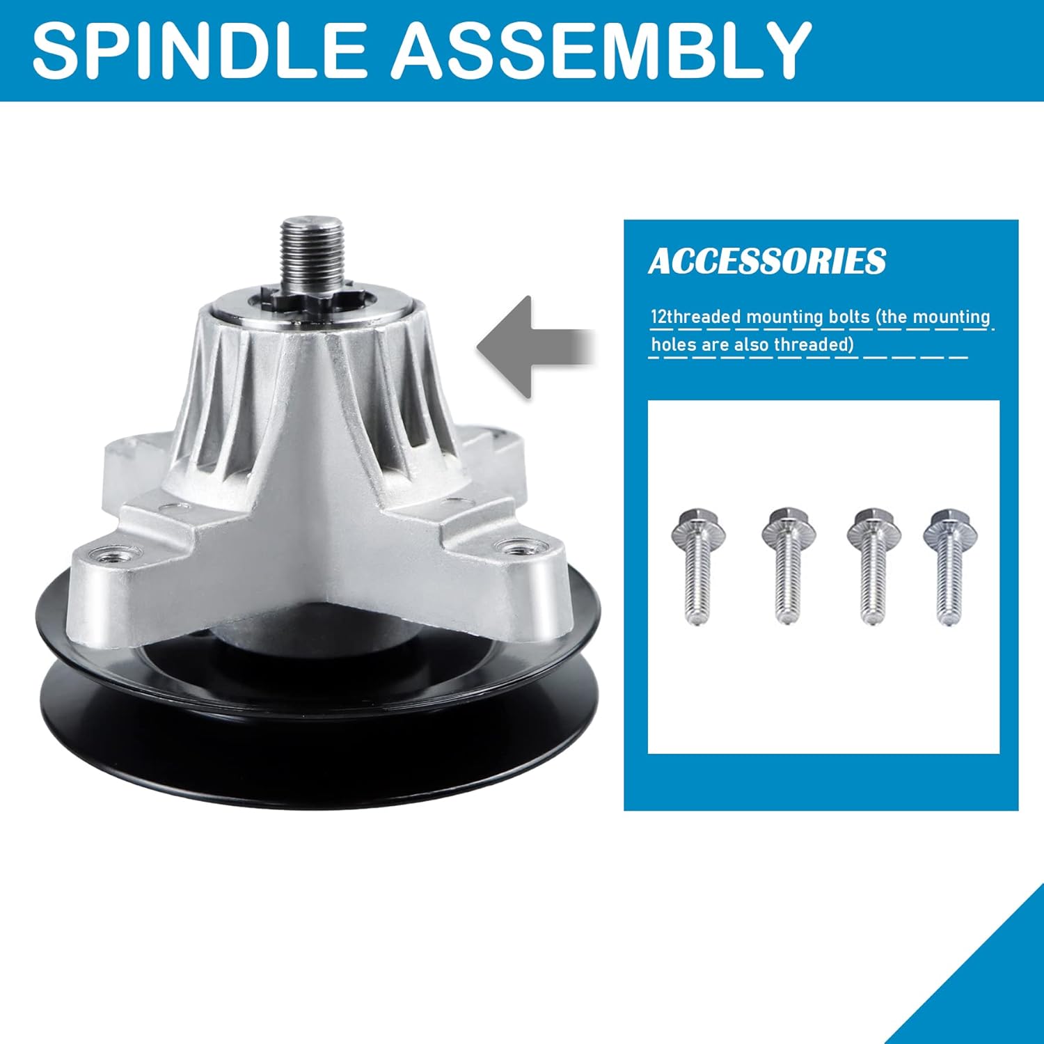 Dibanyou 3pcs Spindle Assembly with Pulley for MTD Cub Cadet 918-05016 918-04825 LTX1050VT 13VR91AP009 50 inch Deck Pack of 2