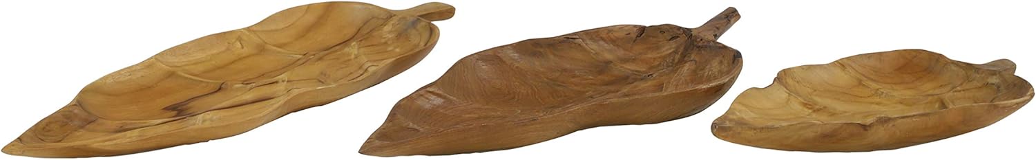 Deco 79 Tray, Small, Brown Pack of 2