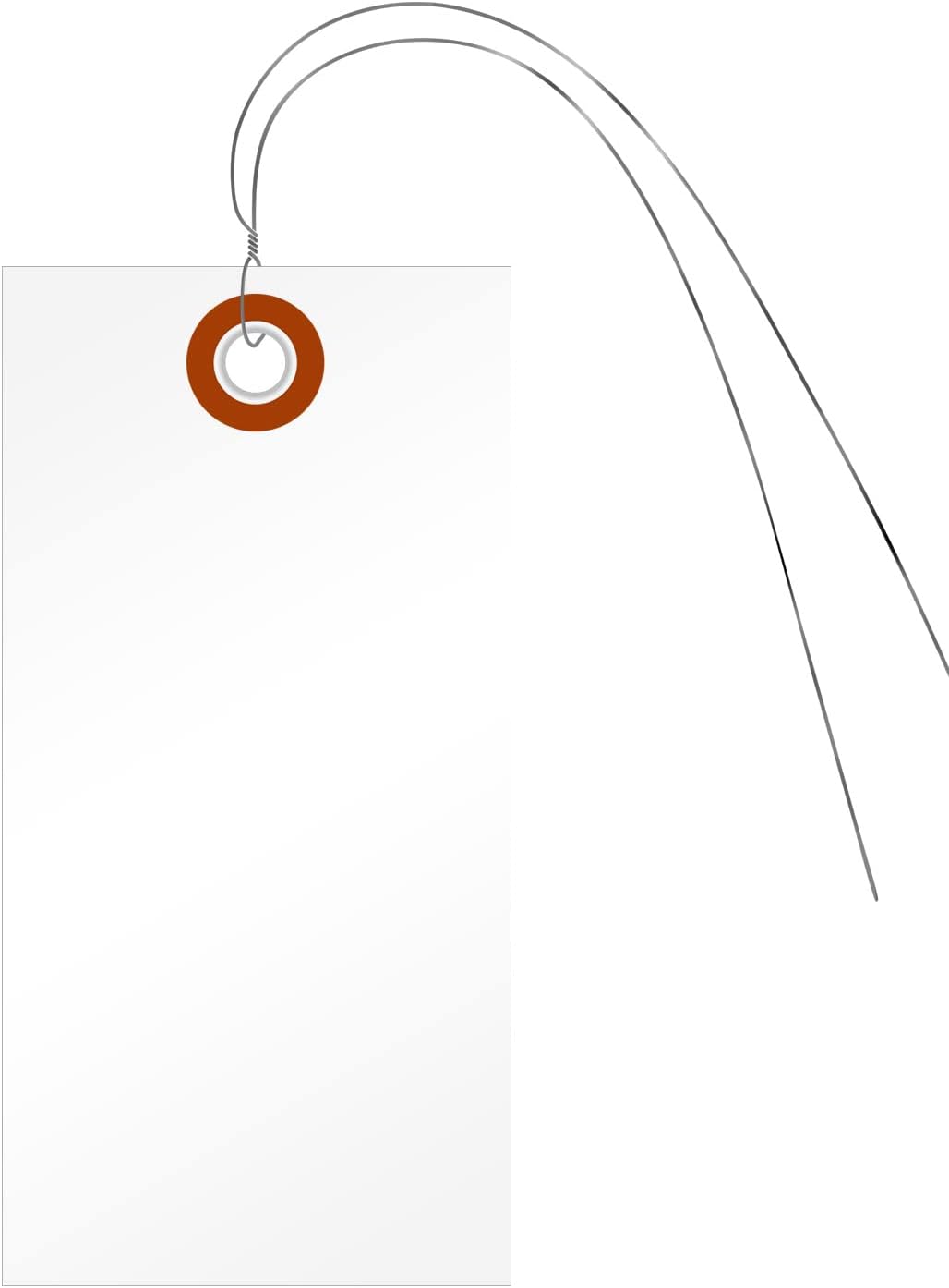 SmartSign 4.75 x 2.375 inch Blank White Shipping Tags with Wires (Size-5), Metal Eyelet, 7.5 mil HDPE Plastic, Writable, Pack of 1000