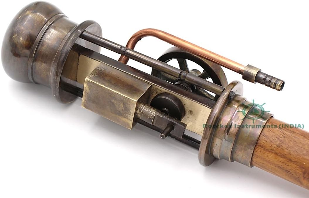 ROORKEE Instruments (India) Walking Cane Stick with Working Steam Engine Model, Walking Cane, Walking Stick, Steampunk Accessory, Walking Stick Collectors, Nautical Antique Finish Prop Stick Pack of 2