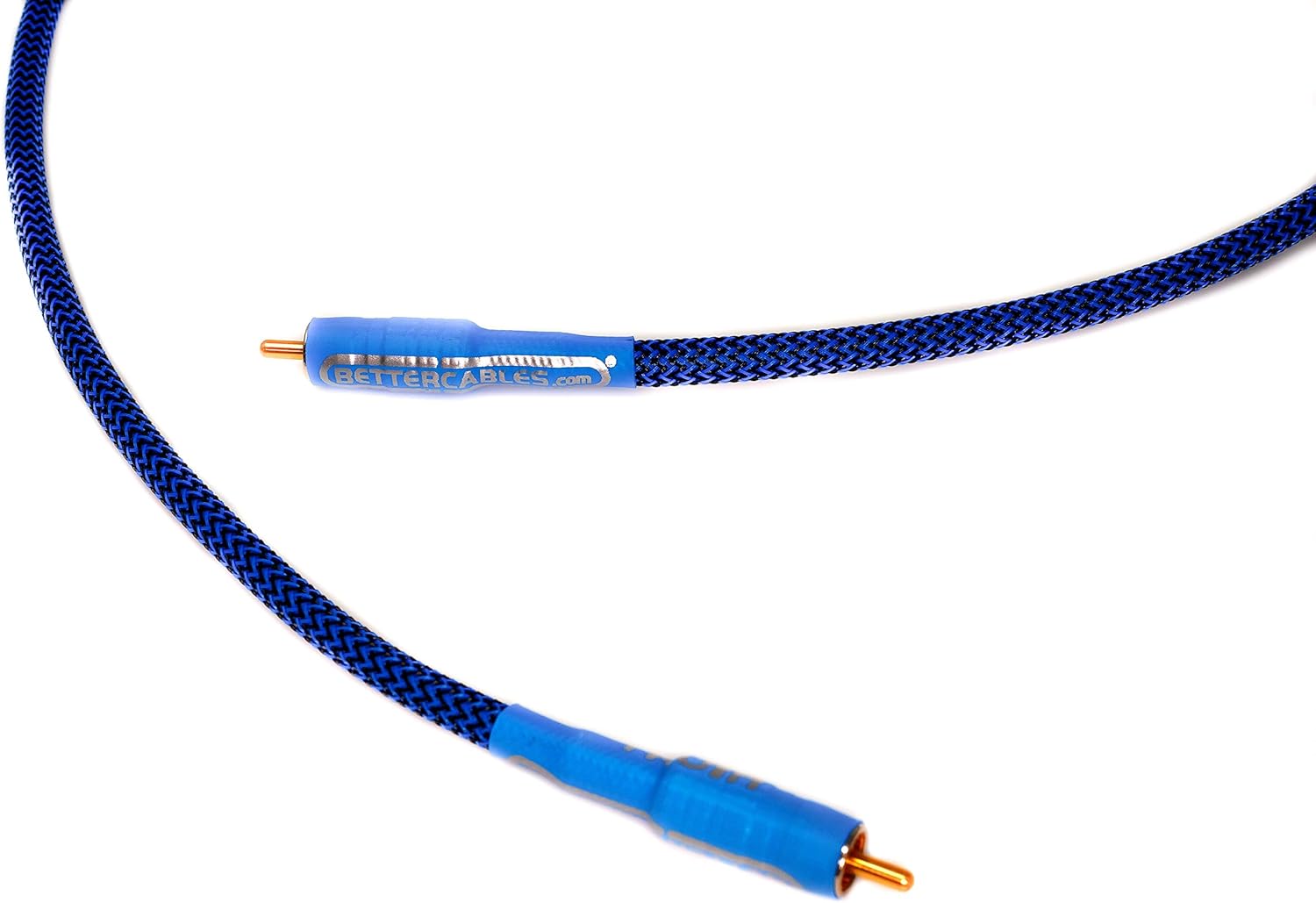 Better Cables Blue Truth Digital Coax Cable - High-End, High-Performance, Silver/Copper Hybrid, Low-Capacitance, Premium Coaxial Cable (RCA Cable) - 3 Feet