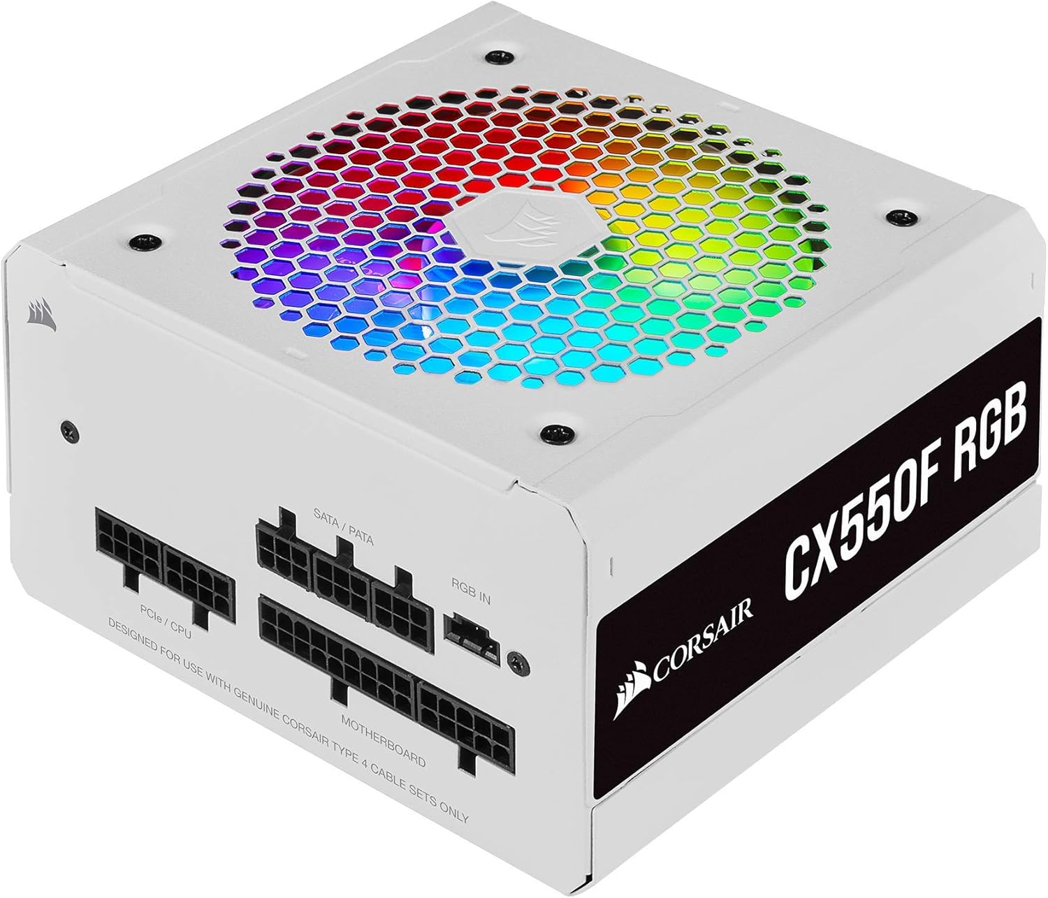 Corsair CX550F RGB, 550 Watt, 80 PLUS Bronze, Fully Modular RGB White Power Supply Pack of 2