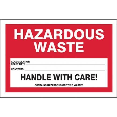 Accuform, MHZW15EVL, 4x22 x 6x22 Hazardous Waste Label Hazardous Waste