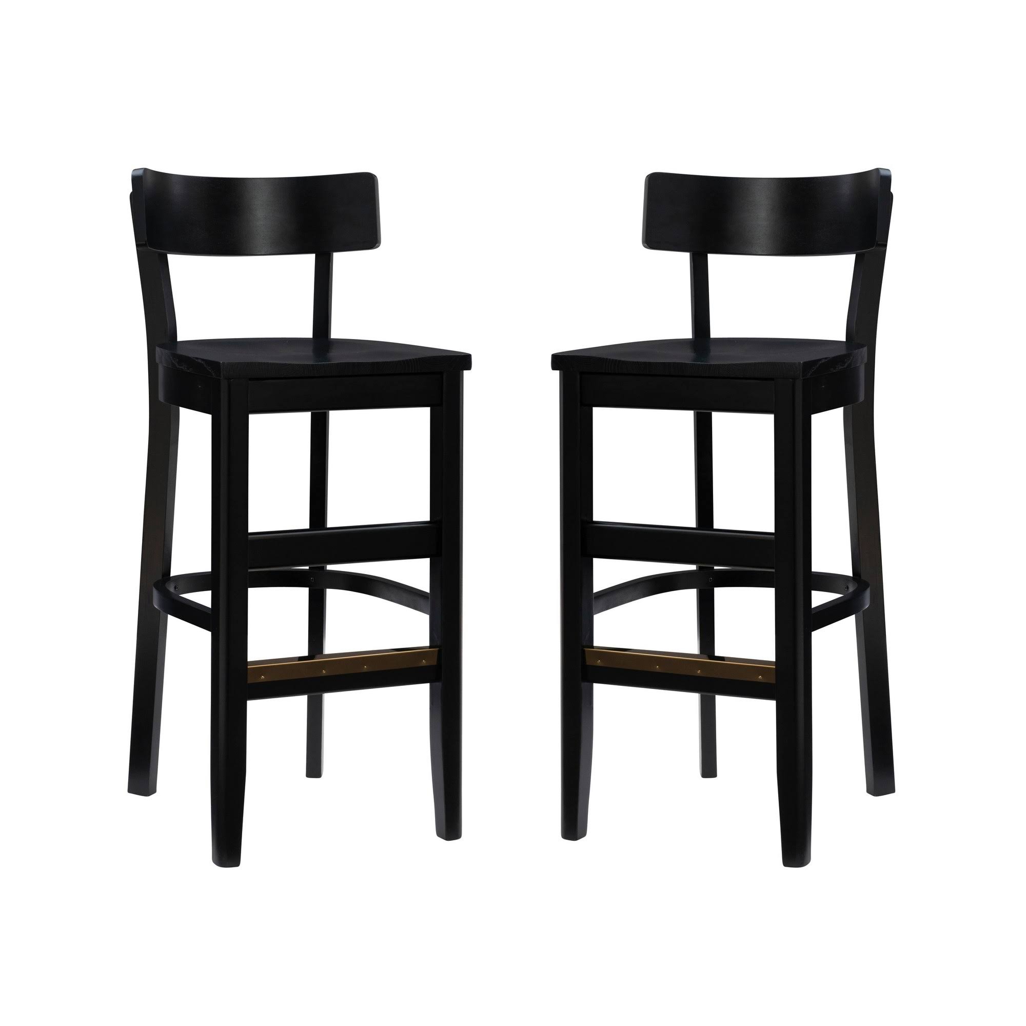 Michalene Solid Wood Bar u0026 Counter Stool Red Barrel Studio Seat Height: Bar Stool (30&rdquo; Seat Height), Color: Black