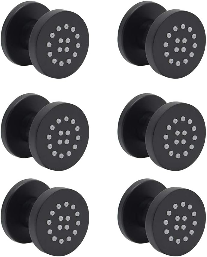 Homedec Shower Spa Brass Square Massage Jets Spray Body Shower Set, Chrome Finish(Pack of 6)